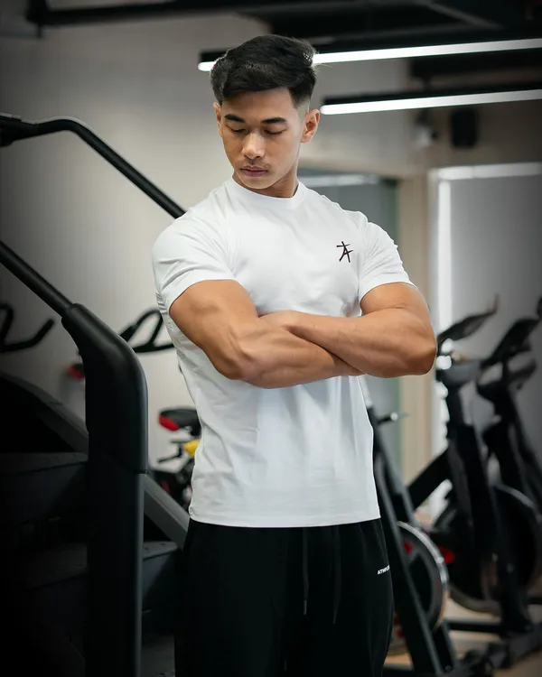White_Nylon_Spandex_Compression_Fit_T-Shirt_for_Men
