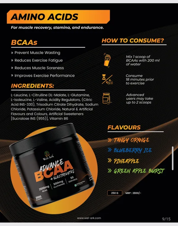Wel-Ark_Advance_BCAA_And_Electrolytes_250_G