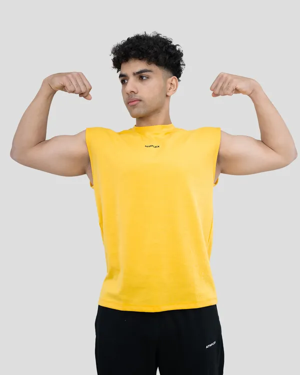 Yellow_Sleeveless_Sports_T-Shirt_for_Men