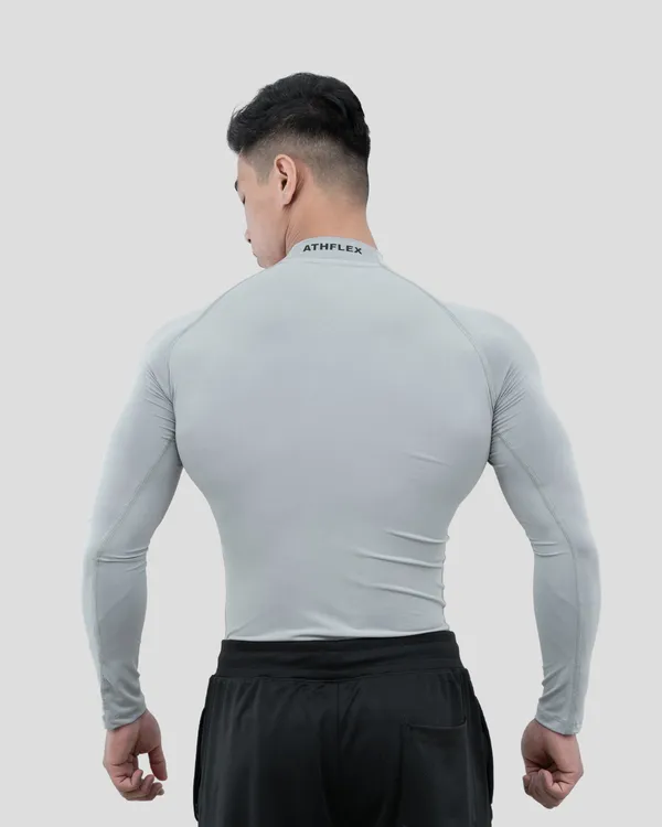 Grey_Nylon_Spandex_Compression_Fit_Sports_Top_for_Men