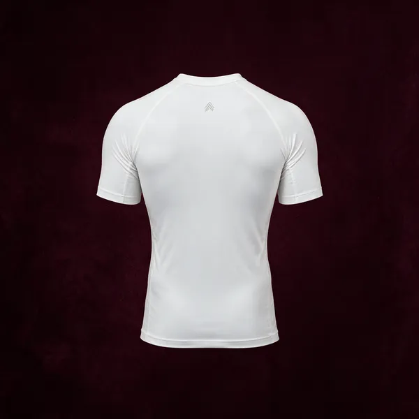 White_Compression_Fit_Crew_Neck_T_Shirt_For_Men
