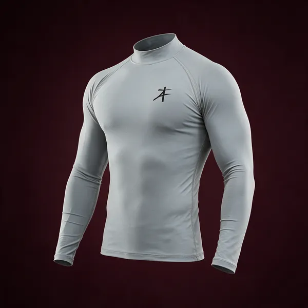 Grey_Nylon_Spandex_Compression_Fit_Full_Sleeve_Sports_Top_For_Men