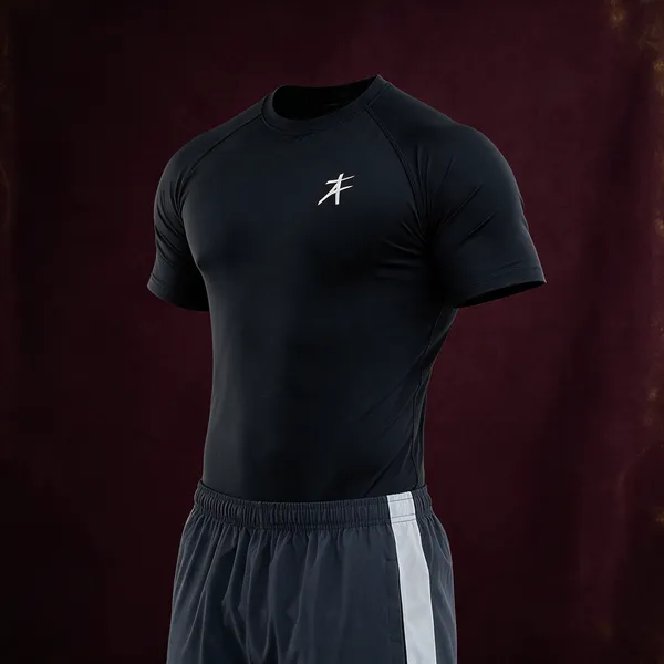 Black_Polyester_Spandex_Compression_Fit_T_Shirt_For_Men