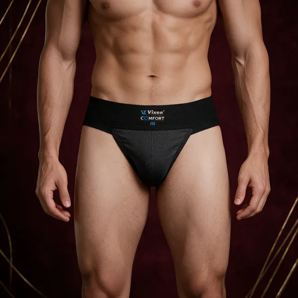 Black_Cotton_Brief_Style_Athletic_Supporter_For_Men