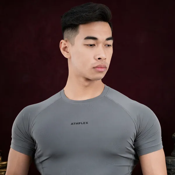 Grey_Compression_Fit_Sports_T_Shirt_For_Men