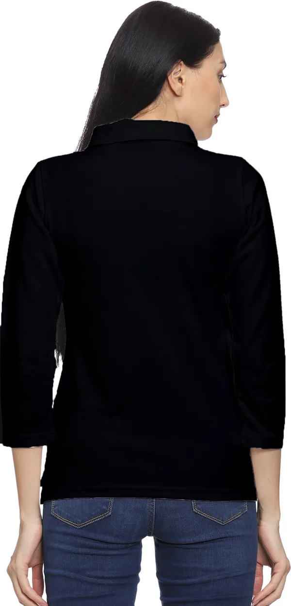 Black_Long_Sleeve_Collared_Polo_T_Shirt_for_Women