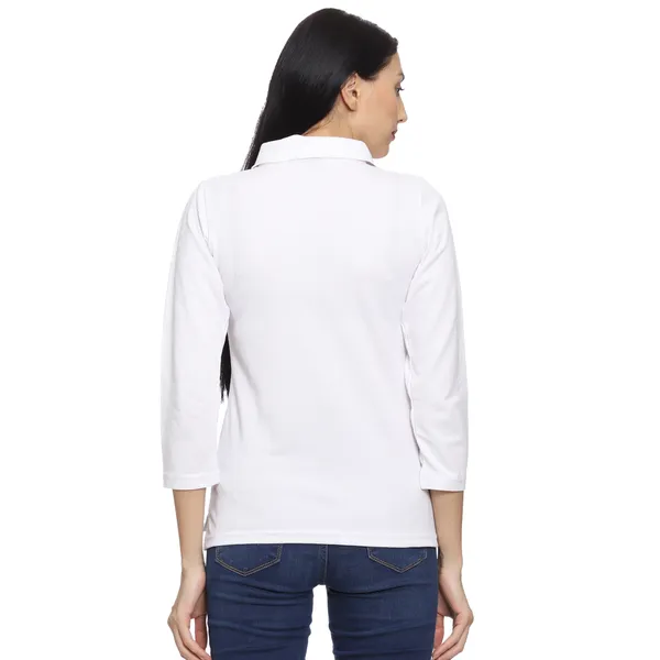 White_Long_Sleeve_Polo_T-Shirt_for_Women
