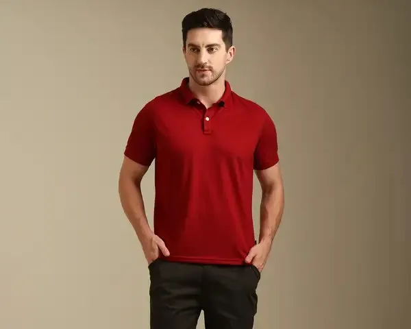 Maroon_Pique_Matty_Regular_Fit_Polo_T-Shirt_For_Men