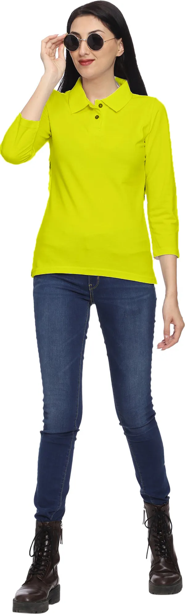 Yellow_Style_Polo_T-Shirt_for_Women