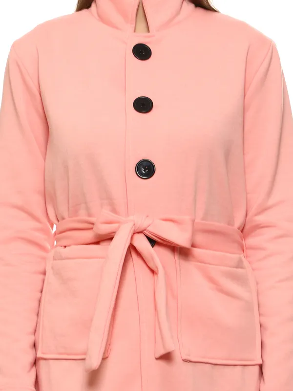 Pink_Longline_Tie_Waist_Jacket_for_Women