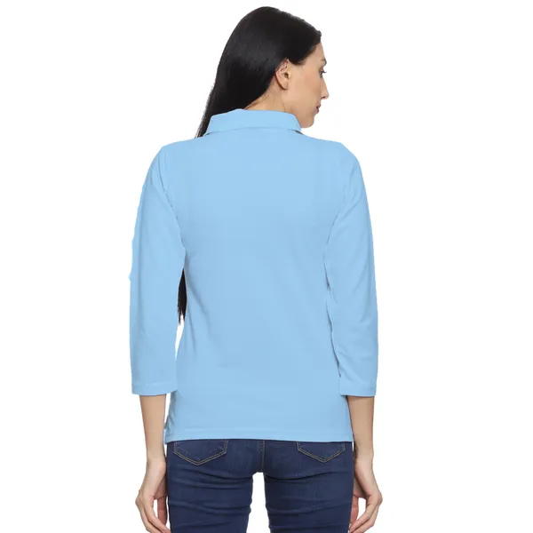 Light_Blue_Solid_Polo_Neck_T-Shirt_for_Women