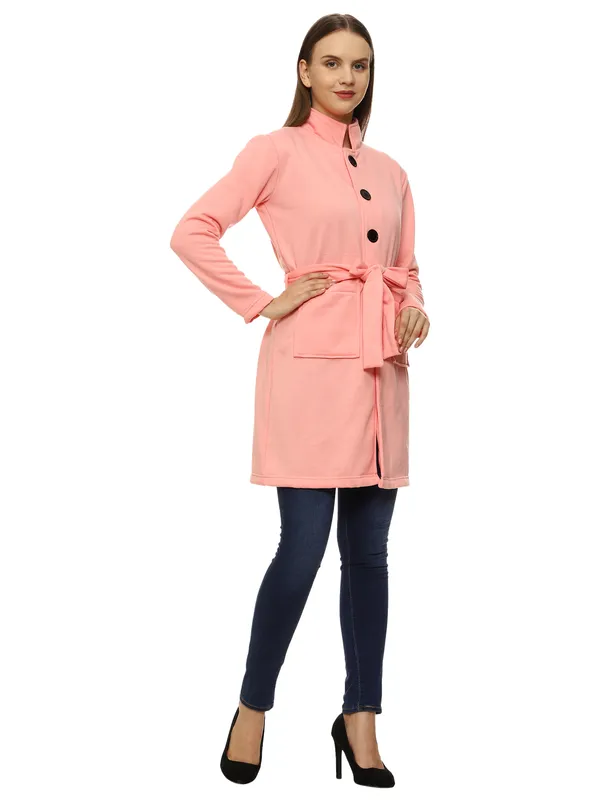 Pink_Longline_Tie_Waist_Jacket_for_Women