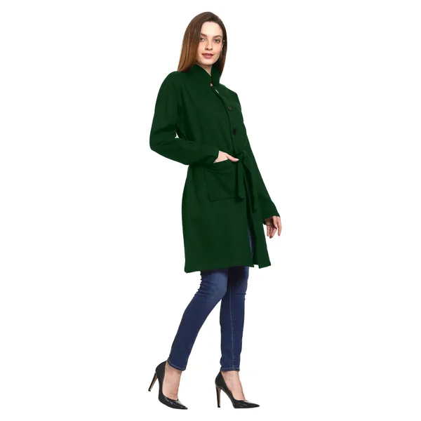 Bottle_Green_Longline_Coat_for_Women