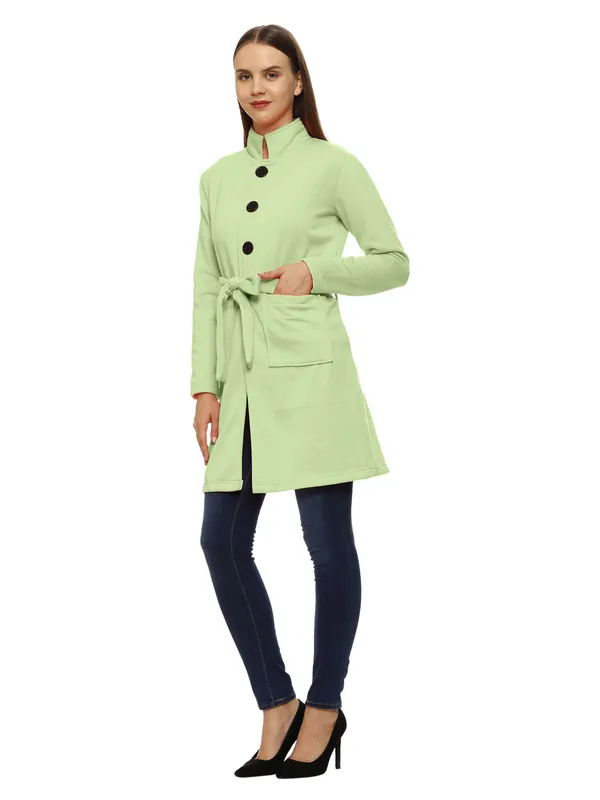 Mint_Green_Longline_Tie_Waist_Coat_for_Women