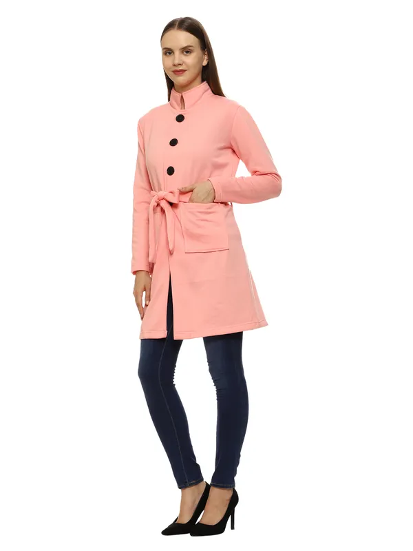 Pink_Longline_Tie_Waist_Jacket_for_Women