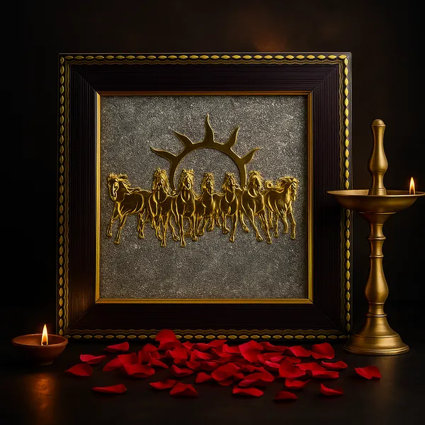 7_Horses_On_Raw_Pyrite_Frame