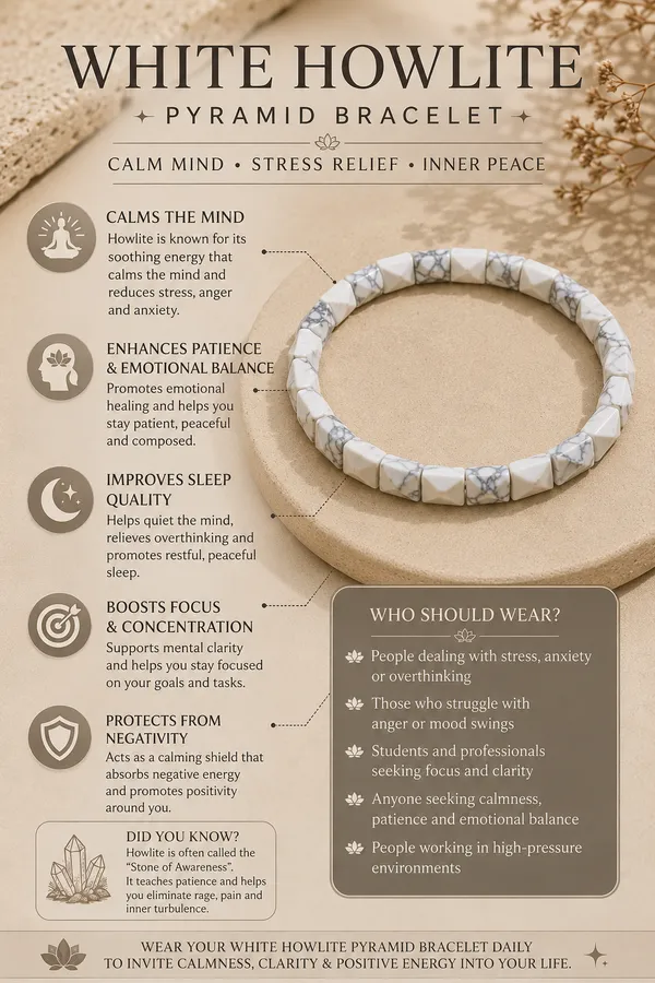 White_Howlite_Pyramid_Healing_Bracelet