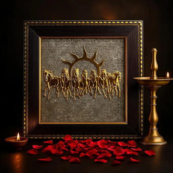 7_Horses_On_Raw_Pyrite_Frame