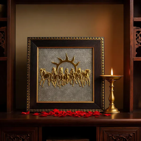 7_Horses_On_Raw_Pyrite_Frame