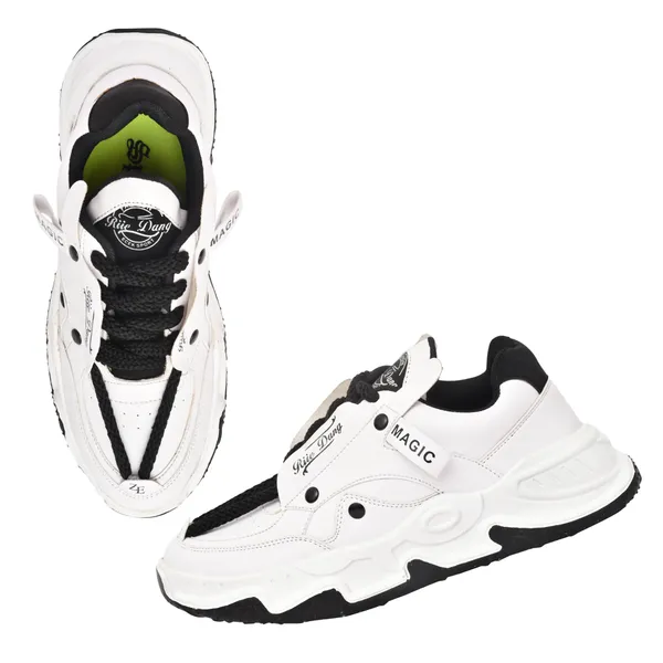 White_Synthetic_Leather_Lace-Up_Casual_Shoe_For_Men