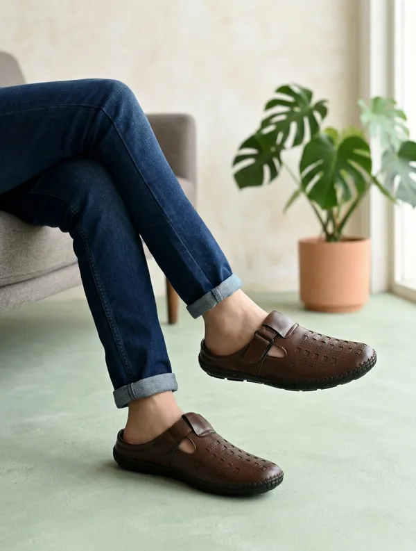 Brown_Synthetic_Leather_Casual_Sandals_For_Men