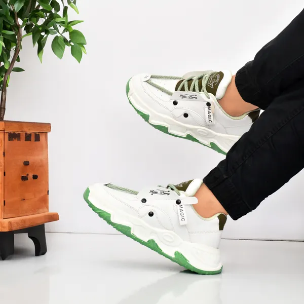 White_Synthetic_Leather_Lace-Up_Casual_Shoes_For_Men