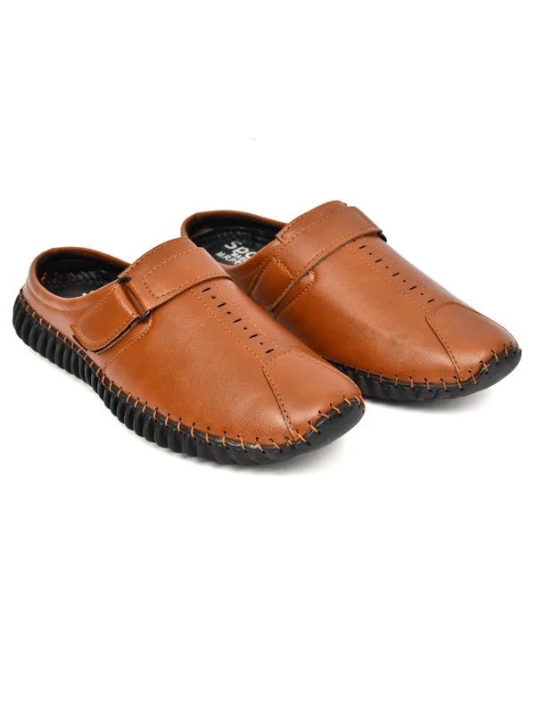 Tan_Synthetic_Leather_Casual_Slip-On_Sandals_For_Men