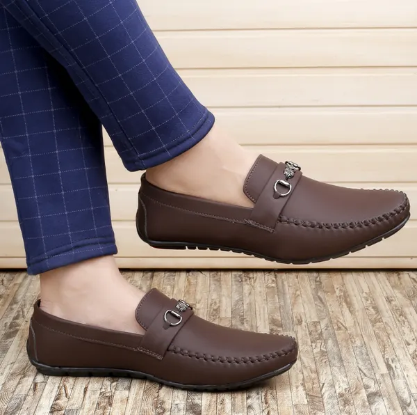 Brown_Synthetic_Leather_Moccasin_Loafers_For_Men