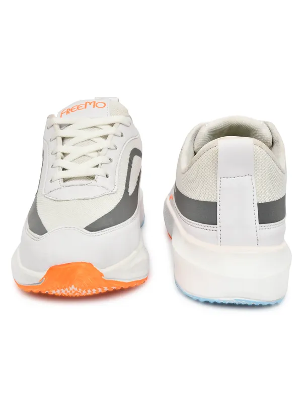White_Synthetic_Leather_Lace-Up_Sports_Shoes_For_Men