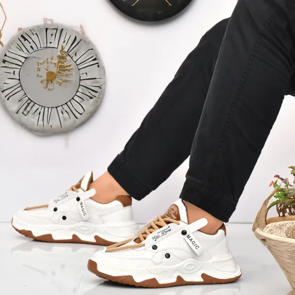 White_Synthetic_Leather_Chunky_Casual_Shoes_For_Men