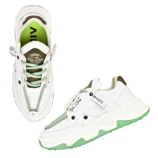 White_Synthetic_Leather_Lace-Up_Casual_Shoes_For_Men