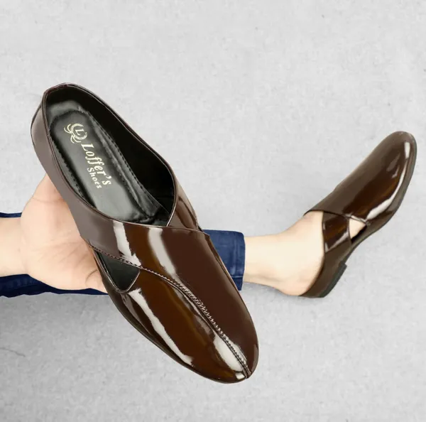 Brown_Synthetic_Leather_Backless_Loafers_For_Men