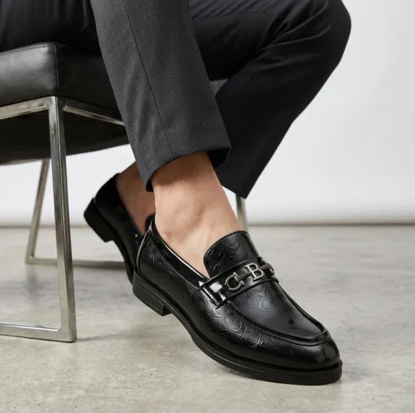 FREEMO_Men's_Black_Leatherette_Slip-On_Loafers_with_Metal_Buckle