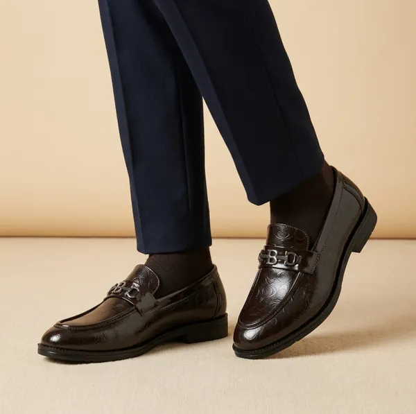 FREEMO_Men's_Brown_Leatherette_Slip-On_Loafers_with_Metal_Buckle