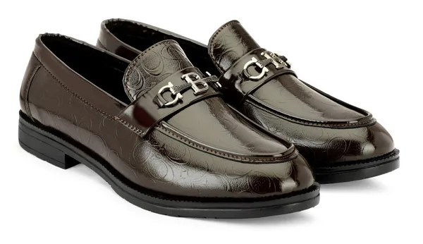 FREEMO_Men's_Brown_Leatherette_Slip-On_Loafers_with_Metal_Buckle