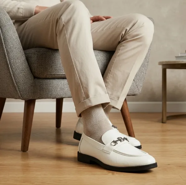 FREEMO_Men's_White_Leatherette_Slip-On_Loafers_with_Metal_Buckle
