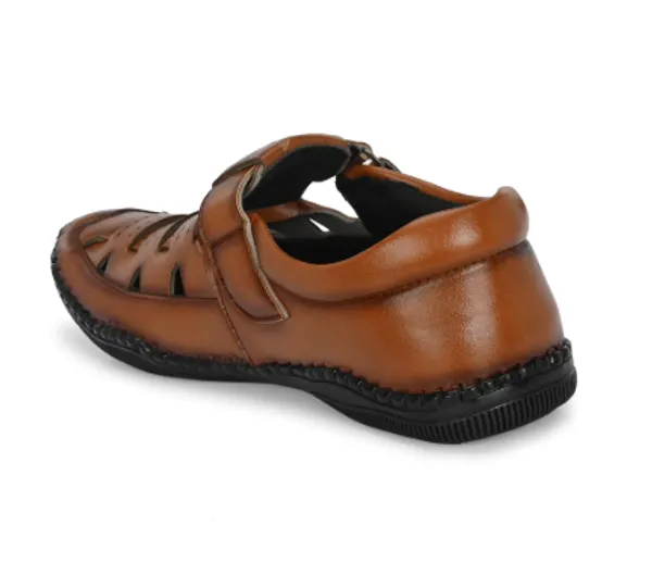 Tan_Synthetic_Leather_Buckle_Strap_Sandals_For_Men