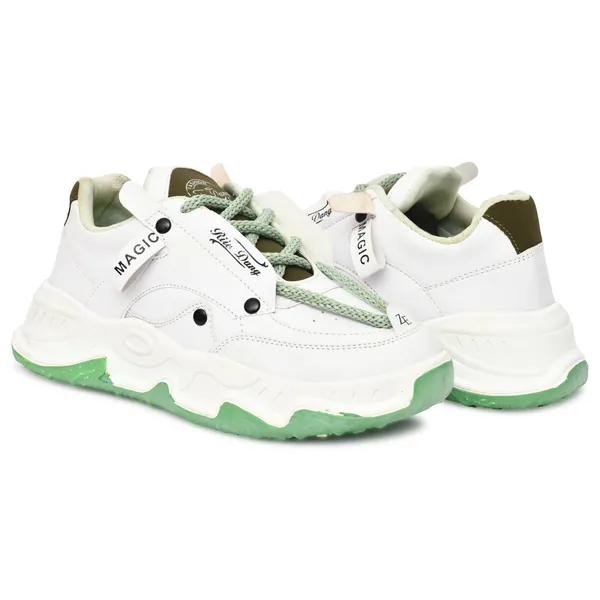 White_Synthetic_Leather_Lace-Up_Casual_Shoes_For_Men
