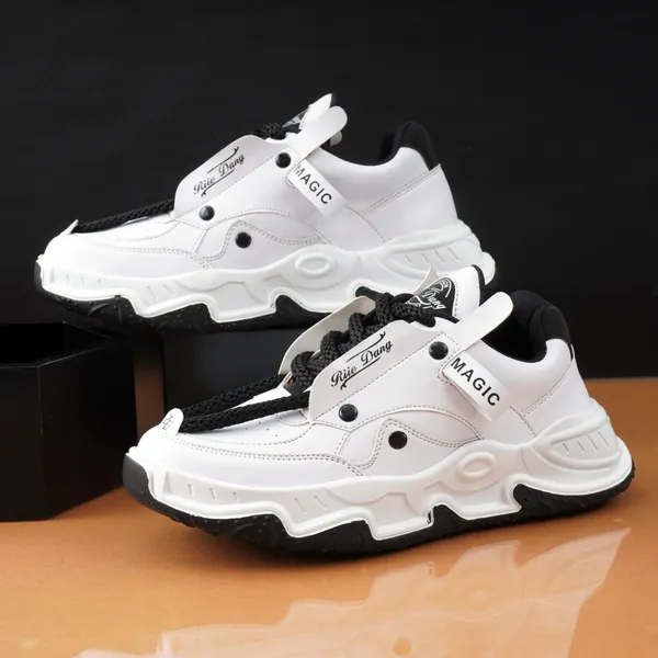White_Synthetic_Leather_Lace-Up_Casual_Shoe_For_Men