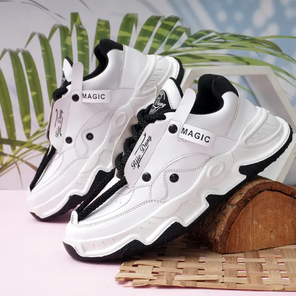 White_Synthetic_Leather_Lace-Up_Casual_Shoe_For_Men
