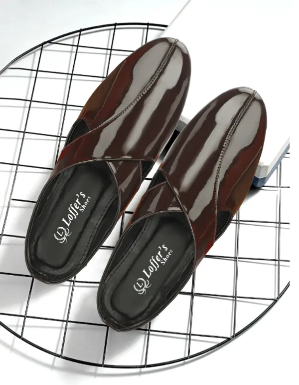Brown_Synthetic_Leather_Backless_Loafers_For_Men