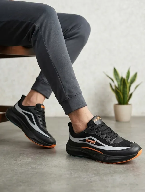 Black_Synthetic_Leather_Lace-Up_Sports_Shoes_For_Men