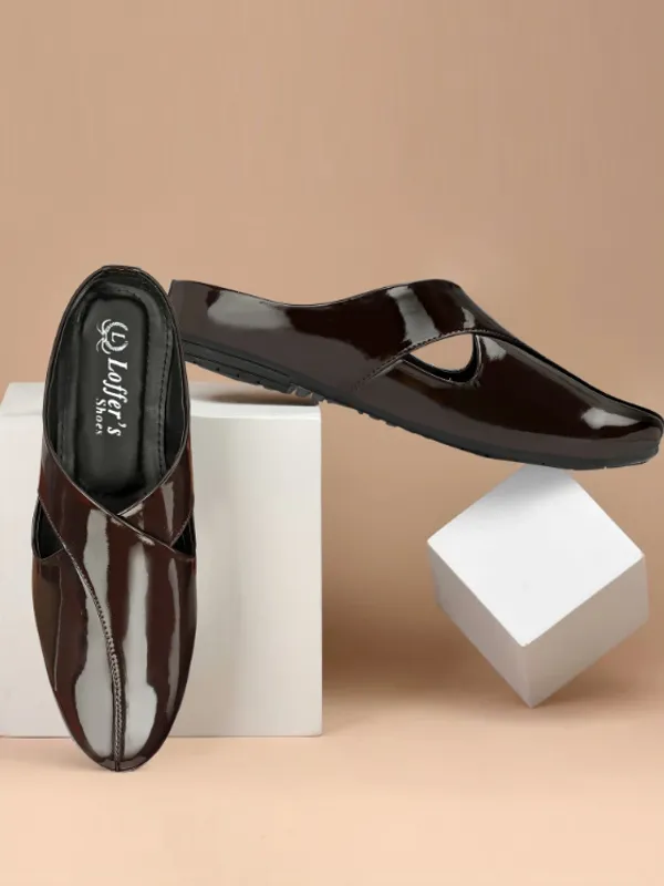 Brown_Synthetic_Leather_Backless_Loafers_For_Men