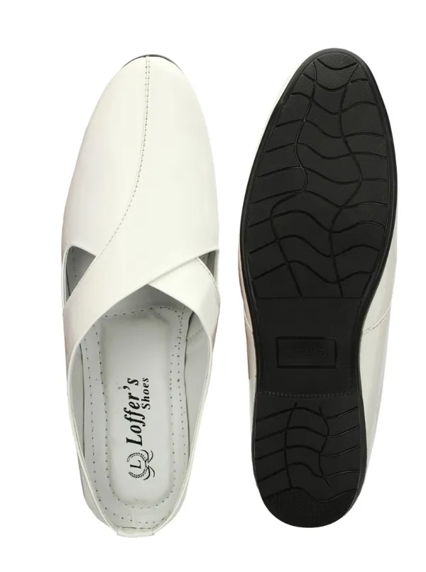 White_Synthetic_Leather_Slip-On_Loafers_For_Men