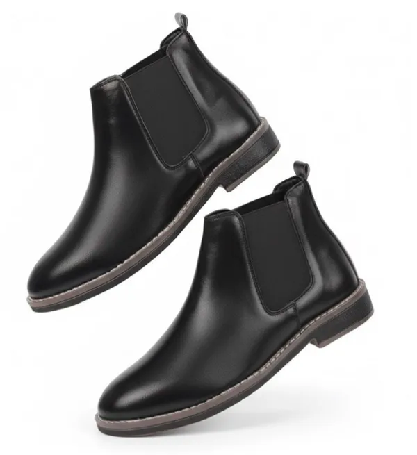 Black_Synthetic_Leather_Chelsea_Boots_For_Men