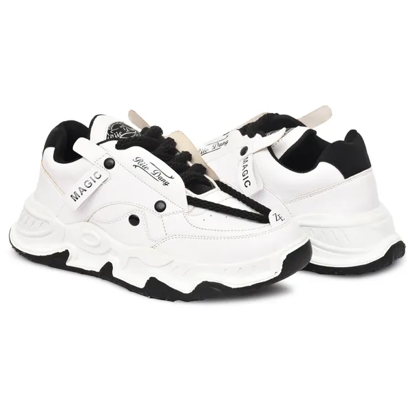 White_Synthetic_Leather_Lace-Up_Casual_Shoe_For_Men