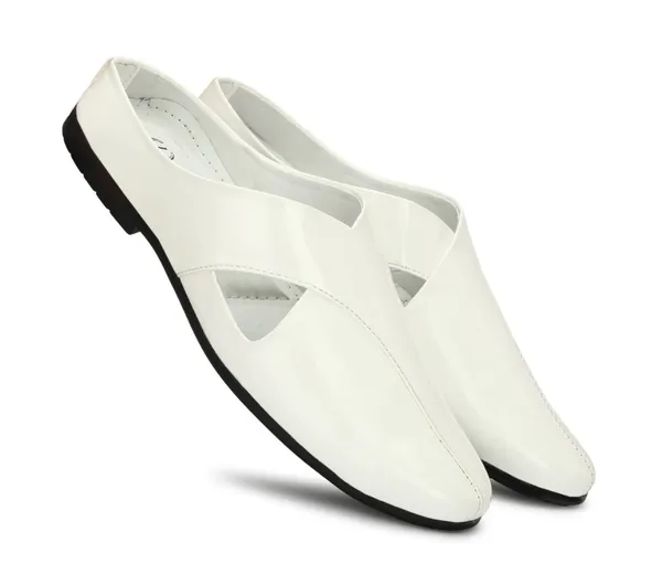 White_Synthetic_Leather_Slip-On_Loafers_For_Men