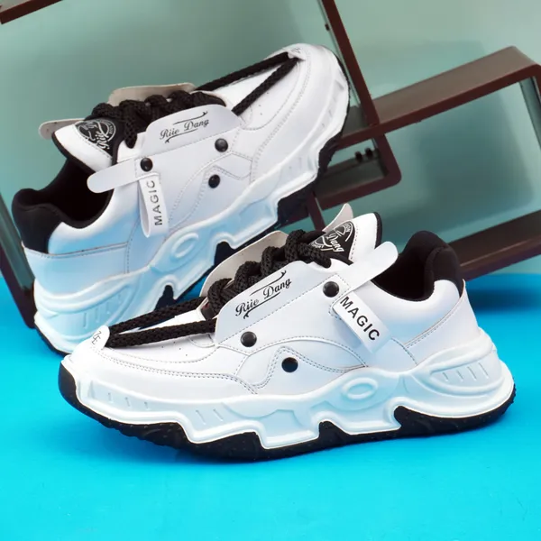 White_Synthetic_Leather_Lace-Up_Casual_Shoe_For_Men