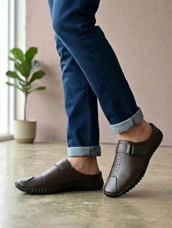 Brown_Synthetic_Leather_Textured_Slip-On_Sandals_For_Men