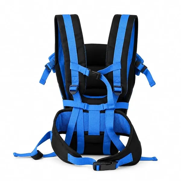 4-in-1_Adjustable_Baby_Carrier_Cum_Kangaroo_Bag_|_Multiple_Carry_Positions:_Front,_Back,_Hip_-_Comfortable_&_Adjustable_with_Safety_Belt_and_Buckle_Straps_(Blue-Black)